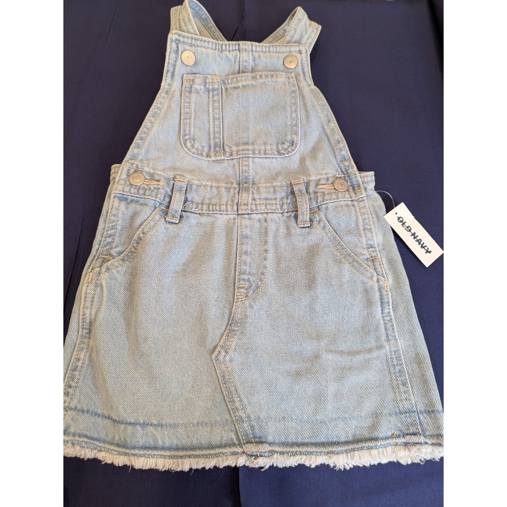 Old Navy Denim Jean Skirt Overalls Jumper Dress Girls Size 2T
